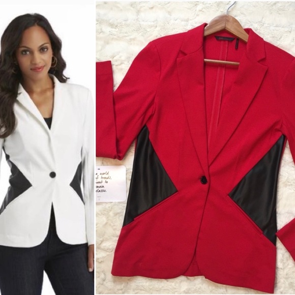 Jackets & Blazers - Red Sofia Vergara blazer with faux leather